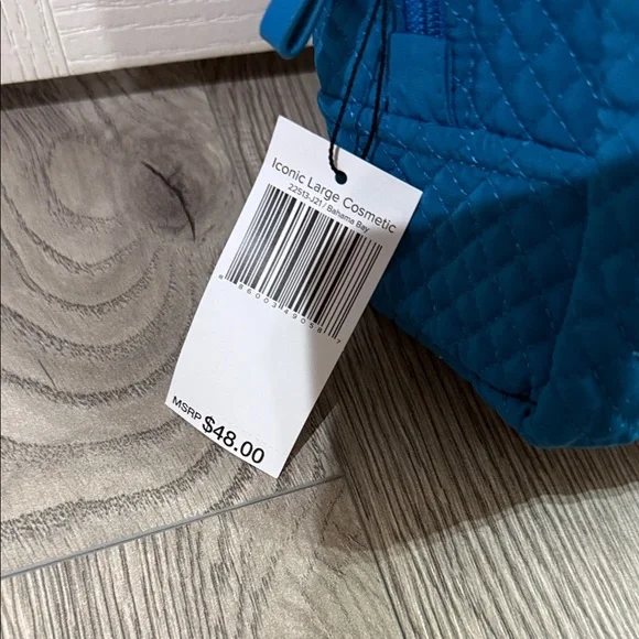 Vera Bradley Iconic Large Cosmetic Bag - Turquoise NWT - Picture 5 of 7